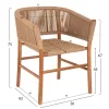 ARMCHAIR IRVINE  TEAK WOOD-SYNTHETIC ROPE IN NATURAL COLOR 64x56x76Hcm.