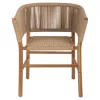 ARMCHAIR IRVINE  TEAK WOOD-SYNTHETIC ROPE IN NATURAL COLOR 64x56x76Hcm.