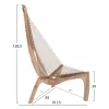 LOUNGE CHAIR HARP  ASH WOOD FRAME AND SYNTHETIC ROPE IN NATURAL COLOR 85x101,5x128,5Hcm.