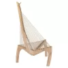 LOUNGE CHAIR HARP  ASH WOOD FRAME AND SYNTHETIC ROPE IN NATURAL COLOR 85x101,5x128,5Hcm.