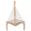 LOUNGE CHAIR HARP  ASH WOOD FRAME AND SYNTHETIC ROPE IN NATURAL COLOR 85x101,5x128,5Hcm.