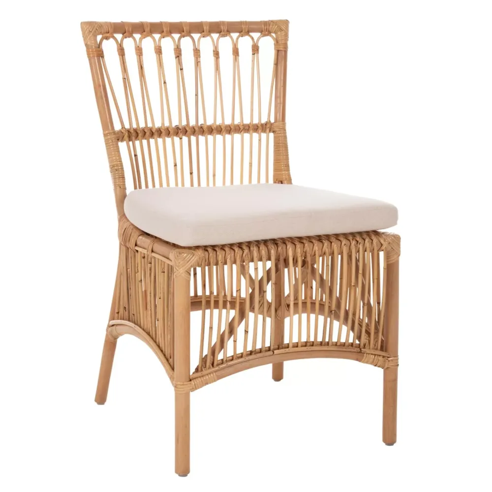 ΚΑΡΕΚΛΑ THALIN  RATTAN ΣΕ ΦΥΣΙΚΟ-ΜΑΞΙΛΑΡΙ ΣΕ ΛΕΥΚΟ 53x58x91Υεκ.