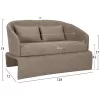 SOFA 2-SEATER BEVY2  BEIGE FABRIC-METAL FRAME 128x72x74Hcm.