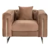 ARMCHAIR t.CHESTERFIELD MOBAR  VELVET BEIGE-METAL LEGS 99x86,5x77Hcm.