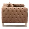 ARMCHAIR t.CHESTERFIELD MOBAR  VELVET BEIGE-METAL LEGS 99x86,5x77Hcm.