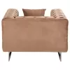 ARMCHAIR t.CHESTERFIELD MOBAR  VELVET BEIGE-METAL LEGS 99x86,5x77Hcm.