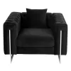 ARMCHAIR t.CHESTERFIELD MOBAR  VELVET BLACK-METAL LEGS 99x86,5x77Hcm.