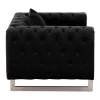 ARMCHAIR t.CHESTERFIELD MOBAR  VELVET BLACK-METAL LEGS 99x86,5x77Hcm.