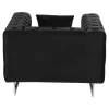 ARMCHAIR t.CHESTERFIELD MOBAR  VELVET BLACK-METAL LEGS 99x86,5x77Hcm.