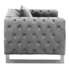 ARMCHAIR t.CHESTERFIELD MOBAR  VELVET GREY-METAL LEGS 99x86,5x77Hcm.