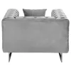 ARMCHAIR t.CHESTERFIELD MOBAR  VELVET GREY-METAL LEGS 99x86,5x77Hcm.