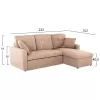 CORNER SOFA-BED WITH STORAGE SPACE LUKE  BEIGE-REVERSIBLE 222x152x93Hcm.