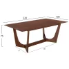 DINING TABLE RIMER  MDF WITH ASH WOOD VENEER IN WALNUT COLOR 220X100x75H cm.