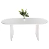 DINING TABLE OVAL HONKY  SOLID MANGO WOOD IN WHITE 180,5x90,5x76Hcm.