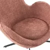 ARMCHAIR SWIVEL BRYNN  PINK BOUCLE FABRIC-BLACK METAL BASE 88x76x88Hcm.