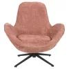 ARMCHAIR SWIVEL BRYNN  PINK BOUCLE FABRIC-BLACK METAL BASE 88x76x88Hcm.