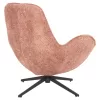 ARMCHAIR SWIVEL BRYNN  PINK BOUCLE FABRIC-BLACK METAL BASE 88x76x88Hcm.