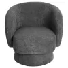 ARMCHAIR SWIVEL KARLEN  GREY BOUCLE FABRIC 78x81x77Hcm.