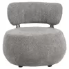 LOUNGE CHAIR ROUND KARSEN  GREY BOUCLE FABRIC 79x78,5x76Hcm.