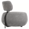 LOUNGE CHAIR ROUND KARSEN  GREY BOUCLE FABRIC 79x78,5x76Hcm.