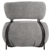 LOUNGE CHAIR ROUND KARSEN  GREY BOUCLE FABRIC 79x78,5x76Hcm.