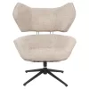 ARMCHAIR SWIVEL BRYLL  BEIGE BOUCLE-BLACK METAL BASE 86x90x97Hcm.