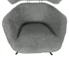 ARMCHAIR SWIVEL BRYLL  PISTACHIO GREEN BOUCLE-BLACK METAL BASE 86x90x97Hcm.