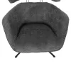 ARMCHAIR SWIVEL BRYLL  GREY BOUCLE-BLACK METAL BASE 86x90x97Hcm.