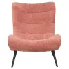 ARMCHAIR BRYM  PINK BOUCLE FABRIC-BLACK WOODEN LEGS 97x80x100Hcm.