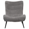 ARMCHAIR BRYM  GREY BOUCLE FABRIC-BLACK WOODEN LEGS 97x80x100Hcm.