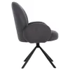 ARMCHAIR SWIVEL WINON  GREY TEDDY FABRIC-BLACK METAL BASE 65x67x92Hcm.