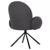 ARMCHAIR SWIVEL WINON  GREY TEDDY FABRIC-BLACK METAL BASE 65x67x92Hcm.