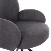 ARMCHAIR SWIVEL WINON  GREY TEDDY FABRIC-BLACK METAL BASE 65x67x92Hcm.