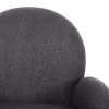 ARMCHAIR SWIVEL WINON  GREY TEDDY FABRIC-BLACK METAL BASE 65x67x92Hcm.