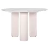 DINING TABLE ROUND DORIK FB99768.01 TABLETOP WHITE MARBLE MDF-WHITE MDF LEGS Φ120x77Hcm.