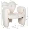 DINING ARMCHAIR HARTT  WHITE TEDDY FABRIC 84x74x87Hcm.