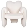 DINING ARMCHAIR HARTT  WHITE TEDDY FABRIC 84x74x87Hcm.