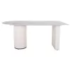 DINING TABLE CERAMUS  CERAMIC TABLETOP 12mm IN WHITE MARBLE COLOR-MDF LEGS WHITE 180x90x76Hcm.