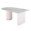 DINING TABLE CERAMUS  CERAMIC TABLETOP 12mm IN WHITE MARBLE COLOR-MDF LEGS WHITE 180x90x76Hcm.