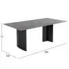 DINING TABLE HEFF  CERAMIC 12mmTOP IN BLACK MARBLE-MDF FRAME-FBLACK METAL LEGS 200x100x76Hcm.