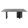 DINING TABLE HEFF  CERAMIC 12mmTOP IN BLACK MARBLE-MDF FRAME-FBLACK METAL LEGS 200x100x76Hcm.