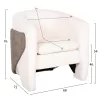 ARMCHAIR DOPER  BOUCLE FABRIC WHITE-GREY 68x72x76Hcm.