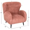 ARMCHAIR KRYLY  PINK BOUCLE FABRIC-BLACK WOODEN LEGS 83x87x89Hcm.