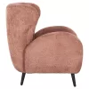 ARMCHAIR KRYLY  PINK BOUCLE FABRIC-BLACK WOODEN LEGS 83x87x89Hcm.