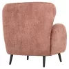 ARMCHAIR KRYLY  PINK BOUCLE FABRIC-BLACK WOODEN LEGS 83x87x89Hcm.