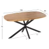 DINING TABLE OVAL RODDEN  WERZALIT TABLETOP IN NATURAL WOOD COLOR-BLACK METAL BASE 146x94x75Hcm.