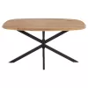 DINING TABLE OVAL RODDEN  WERZALIT TABLETOP IN NATURAL WOOD COLOR-BLACK METAL BASE 146x94x75Hcm.