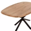 DINING TABLE OVAL RODDEN  WERZALIT TABLETOP IN NATURAL WOOD COLOR-BLACK METAL BASE 146x94x75Hcm.