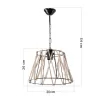 Ceiling light PWL-1114 Ε27 black-beige 30x54cm