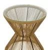 Table Mabil rattan natural-glass D50x55cm